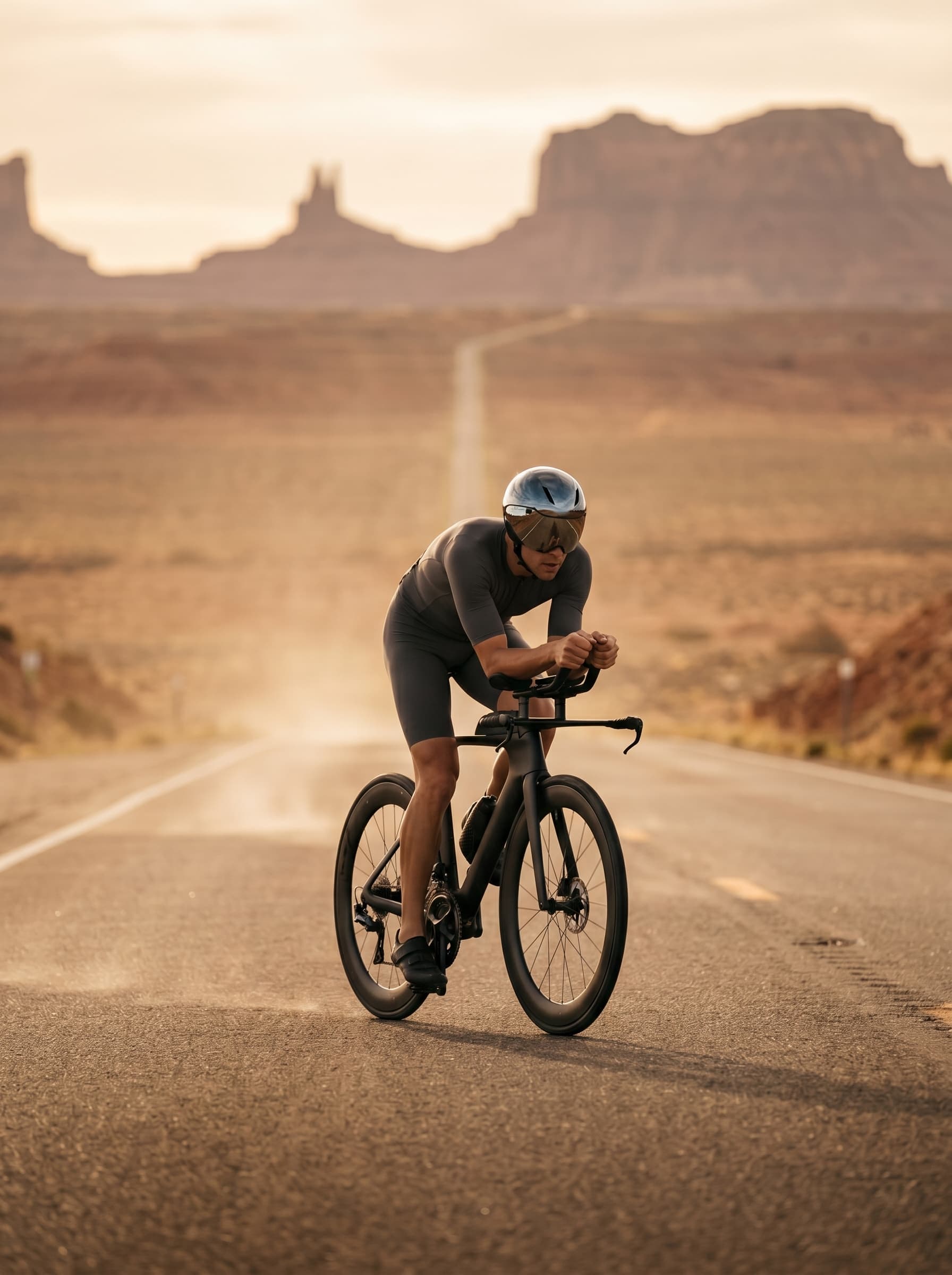 IRONMAN BIKE — Desert highway