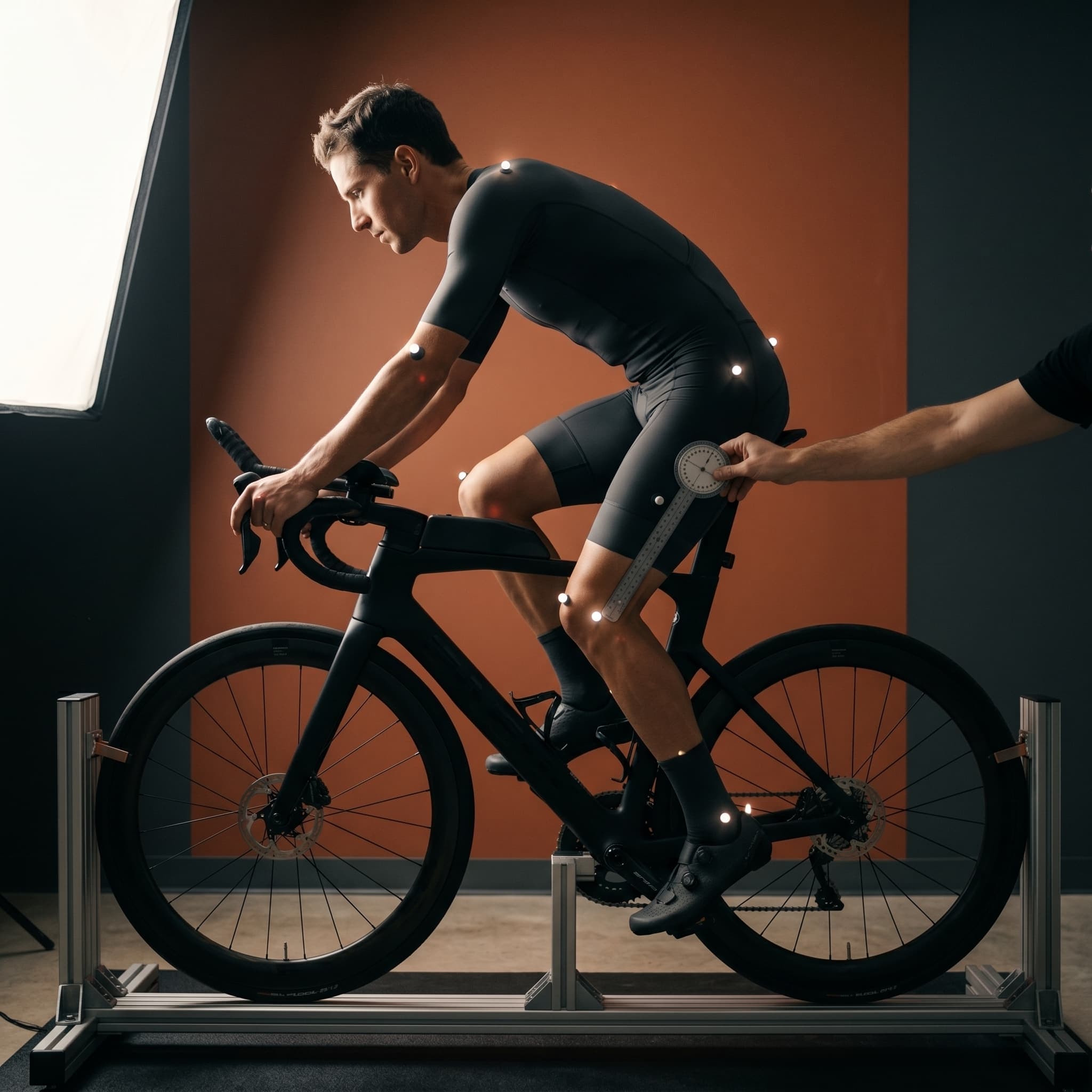 BIKE FIT — Side-on, motion-capture markers
